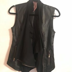 Black leather vest